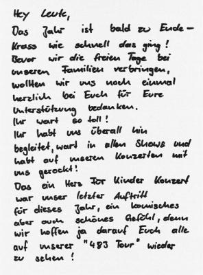 lettre dédié o fan